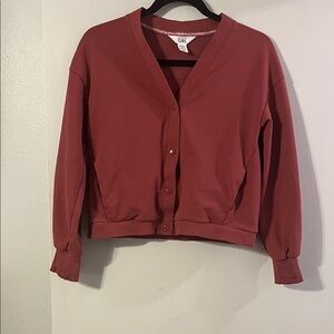 Athleta Girls Maroon Athletic Jacket / Sweatshirt
